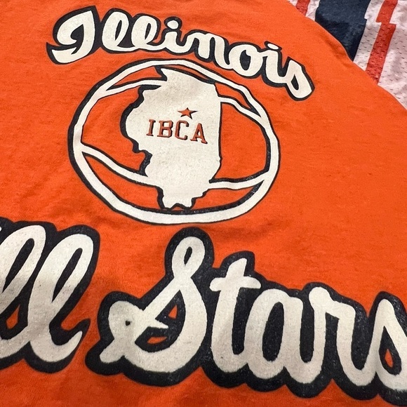 80s Vintage Illinois All Stars Champion Blue Bar 1980s Tee Top Shirt - Picture 5 of 6
